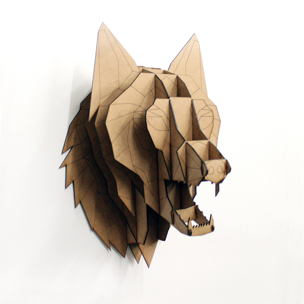 3D Wolf Animal Head